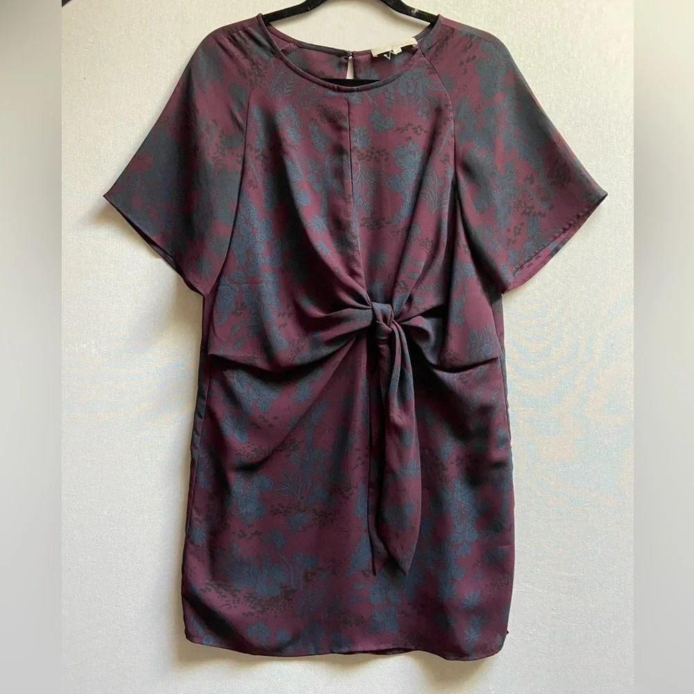 Monk & Lou Front Tie Floral Shift Dress XS